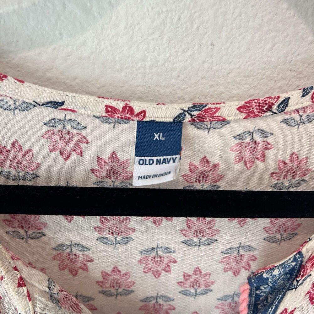 Old Navy Puff-Sleeve Printed Mini Swing Dress size XL Boho Resortwear Summer - Picture 3 of 11
